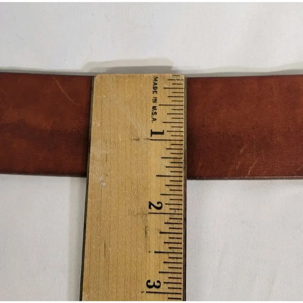 Diego Toscani Brown Leather Silver Tone Buckle Belt Made In Italy Size 42-46